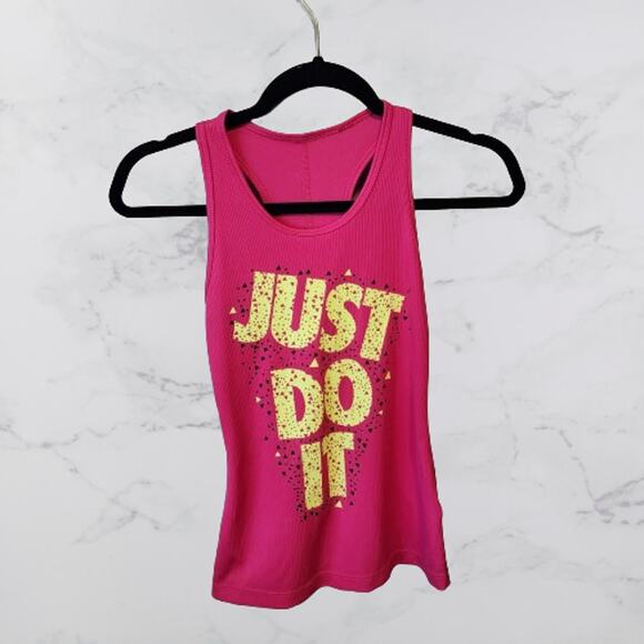 **3 FOR $11.00***Nike Dri-Fit Pink Ribbed Tank Girl's Medium - Picture 1 of 4
